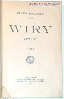 SIENKIEWICZ- WIRY t.1-2 [komplet w 2wol.] wyd.1 - 2