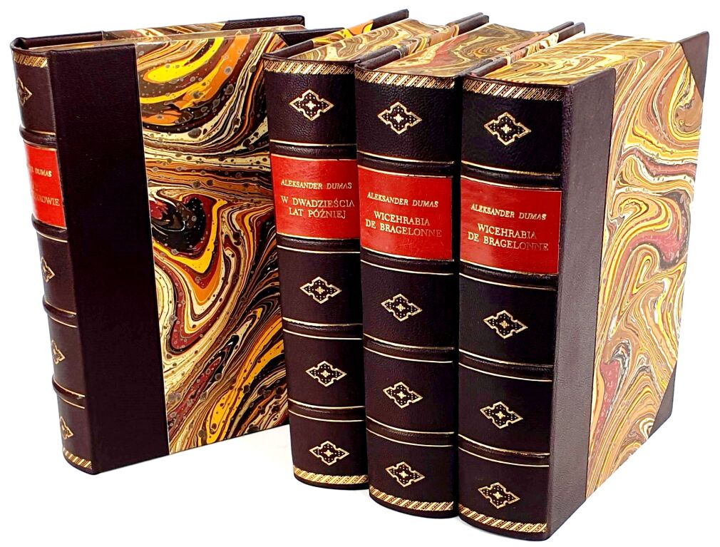 DUMAS - Trylogia TRZEJ MUSZKIETEROWIE wyd. 1957-9 ilustracje, kolekcja w półskórzanej oprawie