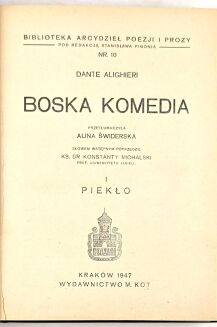DANTE ALIGHIERI - BOSKA KOMEDIA 1947 - 3