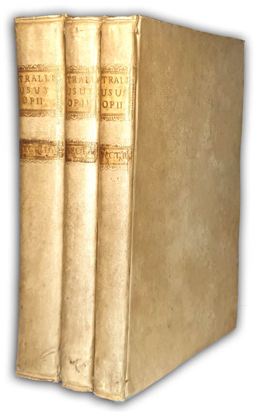 TRALLES - USUS OPII SALUBRIS ET NOXIUS IN MORBORUM MEDELA SOLIDIS ET CERTIS PRINCIPIIS SUPERSTRUCTUS t.1-4 w 3 wol. wyd. 1759-1762