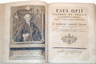 TRALLES - USUS OPII SALUBRIS ET NOXIUS IN MORBORUM MEDELA SOLIDIS ET CERTIS PRINCIPIIS SUPERSTRUCTUS t.1-4 w 3 wol. wyd. 1759-1762 - 6