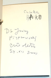 MIŁOSZ - HAIKU dedykacja Autora - 2