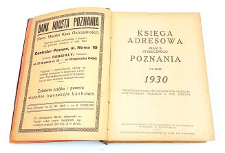 KSIĘGA ADRESOWA MIASTA STOŁECZNEGO POZNANIA na rok 1930 - 7