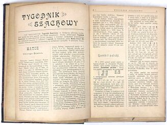 [PIERWSZE POLSKIE CZASOPISMO SZACHOWE] TYGODNIK SZACHOWY R. 2. Nr 1-2, 5-26. Warszawa 1899 - 3