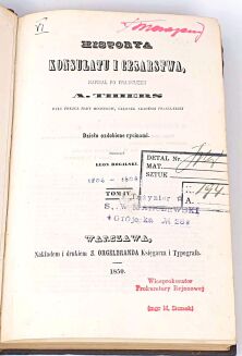 THIERS - HISTORYA KONSULATU I CESARSTWA wyd. Warszawa 1846r. Tom I-XI [komplet w jęz. polskim] 16 stalorytów - 14
