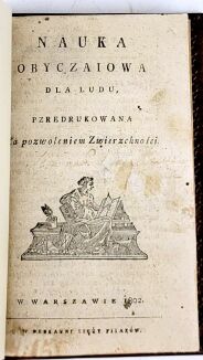 [PODRĘCZNIK DOBRYCH OBYCZAJÓW] PIRAMOWICZ - NAUKA OBYCZAIOWA DLA LUDU 1802 - 5