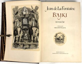 LA FONTAINE- BAJKI, il. Grandeville, luksusowa oprawa skórzana - 6