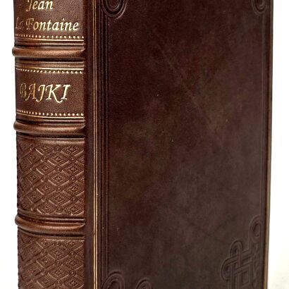 LA FONTAINE- BAJKI, il. Grandeville, luksusowa oprawa skórzana