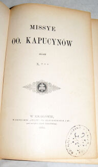 MISSYE OO. KAPUCYNÓW wyd. 1889 ryciny - 3