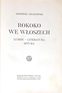 CHŁĘDOWSKI- ROKOKO WE WŁOSZECH wyd. 1915, oprawa sygnowana Robert Jahoda - 6