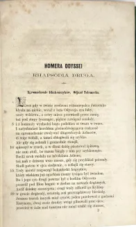 HOMER - ODYSSEJA. Pełny przekład z greckiego Antoni Bronikowski. Ostrów 1867 - 3