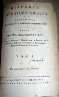 BENTKOWSKI- HISTORYA LITERATURY POLSKIEY wyd. 1814 - 3