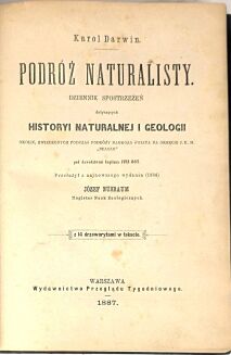 DARWIN - PODRÓŻ NATURALISTY. Wyd.1, 1887r., piękny półskórek z epoki - 3