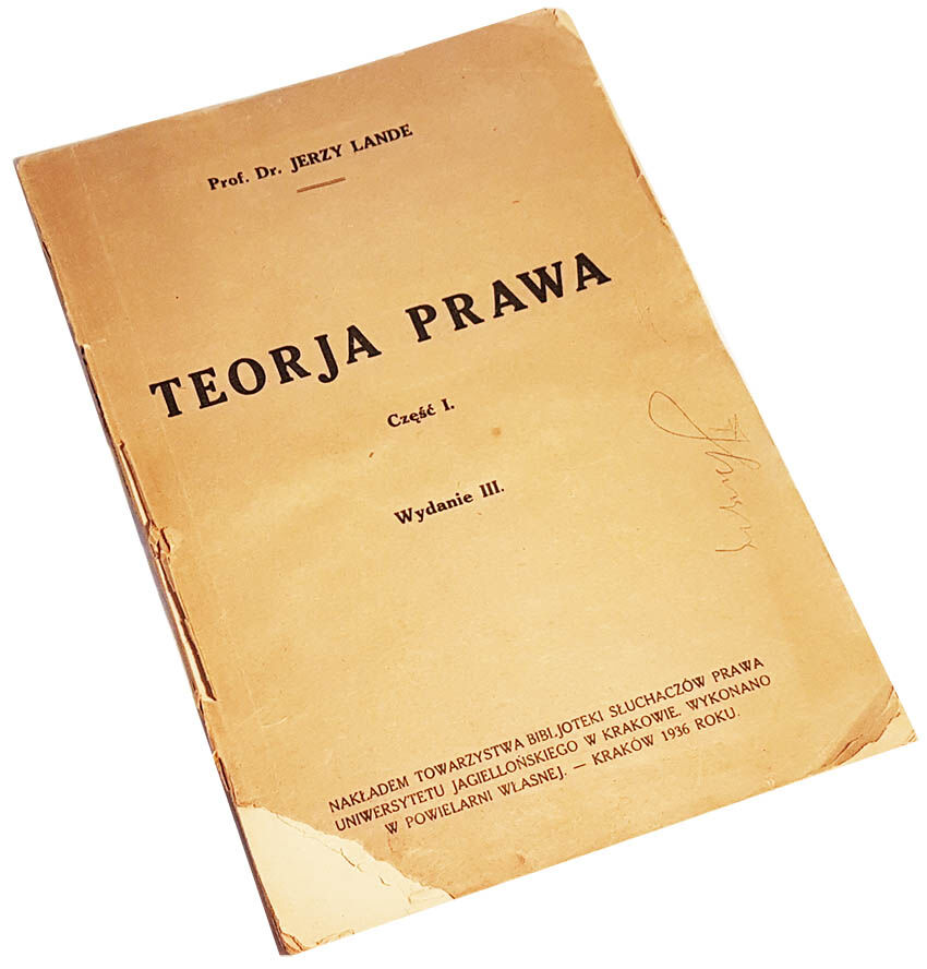 LANDE-TEORJA PRAWA cz.1 wyd. 1936