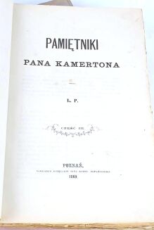 POTOCKI - PAMIĘTNIKI PANA KAMERTONA przezL. P. Cz. 1-2 (w 3 wol.). - 2