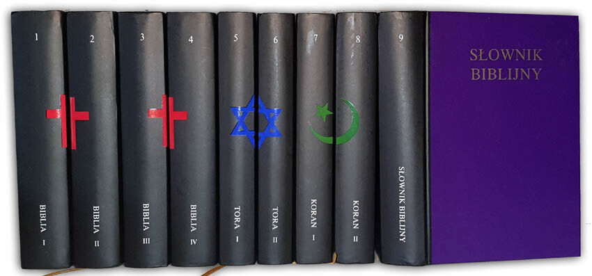 KSIĘGI ŚWIĘTE RELIGII MONOTEISTYCZNYCH - BIBLIA TORA KORAN SŁOWNIK BIBLIJNY 9 wol. [komplet]