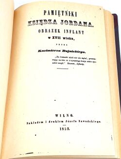 BUJNICKI - PAMIĘTNIKI KSIĘDZA JORDANA Wilno 1852, Inflanty w XVII wieku  - 2