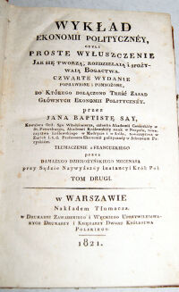 SAY- WYKŁAD EKONOMII POLITYCZNEY t.1-2 komplet wyd.1821 - 5