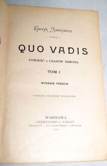 SIENKIEWICZ - QUO VADIS wydanie 1900r. - 3
