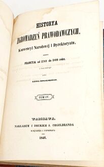 THIERS - HISTORYA ZGROMADZEŃ PRAWODAWCZYCH t.1-4 [komplet] 1845 oprawa - 5