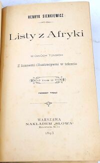 SIENKIEWICZ- LISTY Z AFRYKI t.1-2 wyd. 1893 - 10