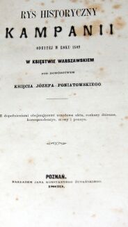 RYS HISTORYCZNY KAMPANII z r.1809 [wojna polsko-austriacka] wyd.1869r. - 2