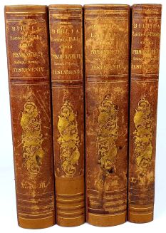 WUJEK - BIBLIA ŁACIŃSKO-POLSKA t.1-4 [komplet w 4 wol.] Wilno 1864 - 2