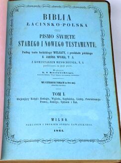WUJEK - BIBLIA ŁACIŃSKO-POLSKA t.1-4 [komplet w 4 wol.] Wilno 1864 - 6