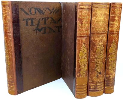WUJEK - BIBLIA ŁACIŃSKO-POLSKA t.1-4 [komplet w 4 wol.] Wilno 1864