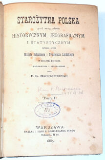 BALIŃSKI, LIPIŃSKI- STAROŻYTNA POLSKA t. I-II wyd. 1885 - 2