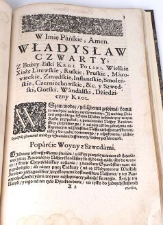 CONSTITUCIE SEYMU WALNEGO KORONNEGO WARSZAWSKIEGO SZESCNIEDZIELNEGO  w Warszawie Roku MDCXXXV Zaczętego ostatniego Dnia Miesiąca Stycznia A skończonego XIV Marca - 3