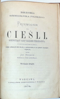 HEURICH - PRZEWODNIK DLA CIEŚLI wyd. 1874 drzeworyty - 3