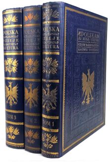 POLSKA JEJ DZIEJE I KULTURA t. I-III [komplet] oryginał, rzadki wariant oprawy, obwoluty - 4