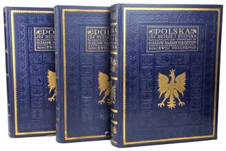 POLSKA JEJ DZIEJE I KULTURA t. I-III [komplet] oryginał, rzadki wariant oprawy, obwoluty - 5