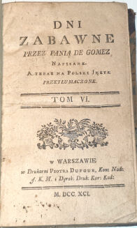 GOMEZ - DNI ZABAWNE t.VI, wyd. 1791 - 2