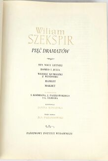 SHEAKSPEARE - PIEC DRAMATOW / FIVE DRAMAS. Illustrated by Janina Konarska, luxury leather binding. - 6