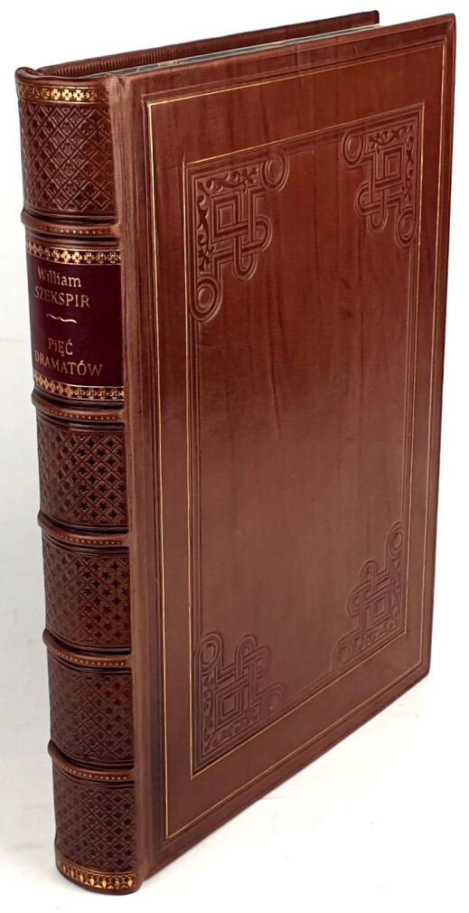 SHEAKSPEARE - PIEC DRAMATOW / FIVE DRAMAS. Illustrated by Janina Konarska, luxury leather binding.