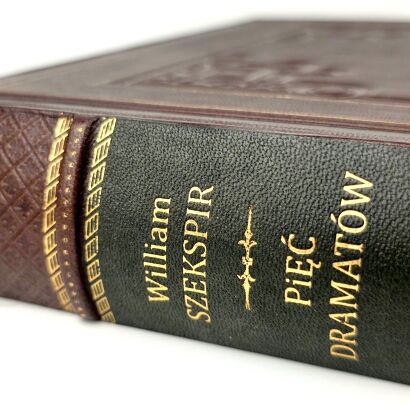 SHEAKSPEARE - PIEC DRAMATOW / FIVE DRAMAS. Illustrated by Janina Konarska, luxury leather binding.
