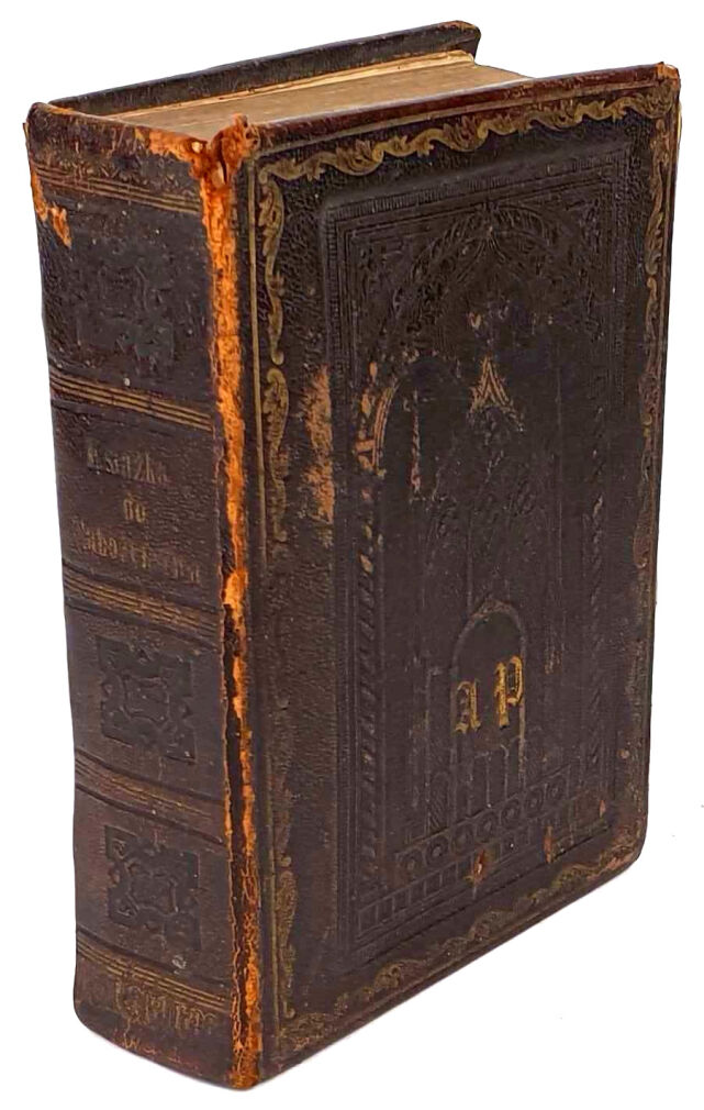 DUNIN - KSIĄŻKA DO NABOŻEŃSTWA wyd.1853r. Oprawa katedralna, skóa z epoki