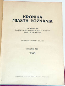 KRONIKA MIASTA POZNANIA rocznik 1935 - 2