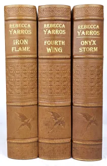 Rebecca Yarros – Empyrean Trilogy (Iron Flame, Fourth Wing, Onyx Storm) – Deluxe Full Leather Bound Set - 2