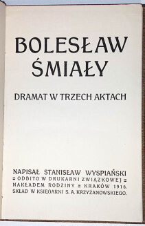 WYSPIAŃSKI- BOLESŁAW ŚMIAŁY. Dramat w trzech aktach - 2