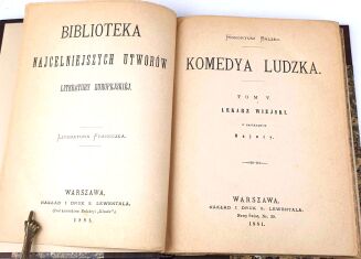 BALZAC - KOMEDYA LUDZKA t.V 1881 Pierwsze polskie wydanie! - 2