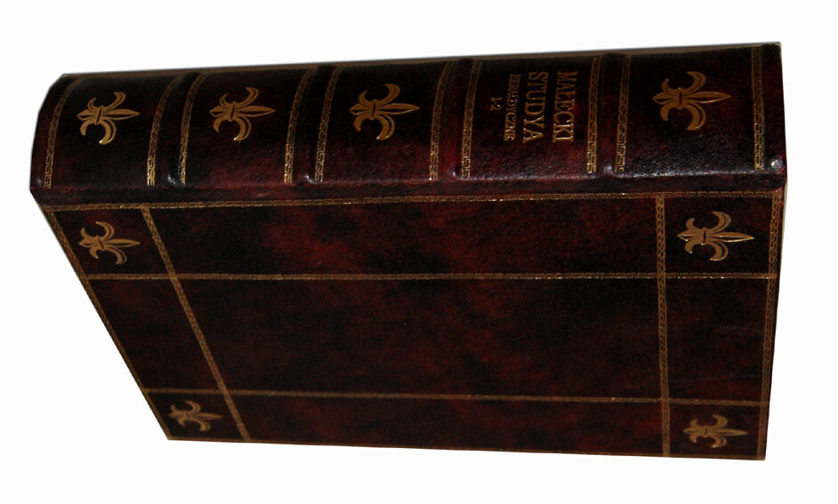 MAŁECKI- STUDYA HERALDYCZNE wyd. 1890r. t.I-II [KOMPLET] skóra