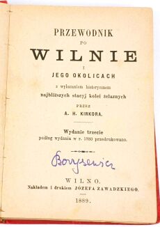 KIRKOR - PRZEWODNIK PO WILNIE. Wilno 1889 - 2