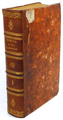 WUJEK- BIBLIA JAKUBA WUYKA T.1. Lwów 1840. Warszawska oprawa introligatorska