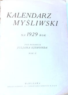EJSMOND - KALENDARZ MYŚLIWSKI na 1929 rok - 4