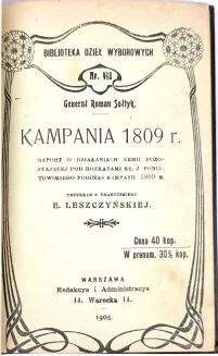 SOŁTYK- KAMPANIA 1809 R. wyd. 1906 - 10