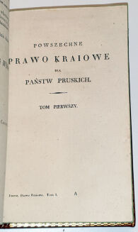 POWSZECHNE PRAWO KRAIOWE DLA PAŃSTW PRUSKICH Cz.1, t.1., 1826 - 5