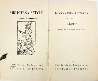 CHMIELEWSKA - LESIO. Powieść, nie da się ukryć, humorystyczna. Wyd.1, 1973 - 3